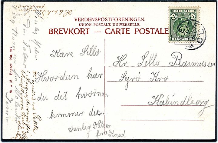 5 øre Fr. VIII på brevkort annulleret med stjernestempel SEJERØ til Sejerø kro pr. Kalundborg.