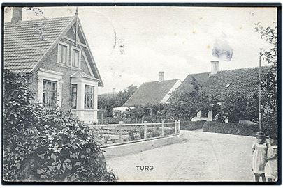 Turø, parti fra. Stenders no. 3724. Sendt fra Thurø til København. Frankeret med 5 øre Fr. IX, annulleret Thurø stjerne stempel, samt jul 1906 bundet af Svendborg Bro I d. 31.12.1906.
