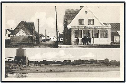 Hirtshals, m/strand, kiosk og Afholds Hotel. Stenders no. 58889.