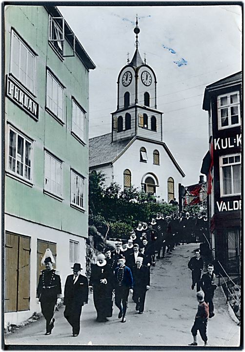 Thorshavn, Olavsøka optog d. 29. juli. Færøsk nationaldag! A. Poulsen u/no.
