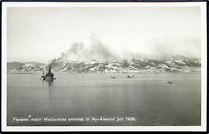 Norge. Svalbard. Nobile eftersøgning. Italienske major Umberto Maddalenas vandflyver ved Ny-Ålesund juni 1928. U/no Kvalitet 9
