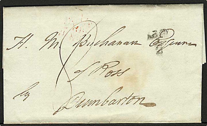 1824. Foldebrev fra Edinburgh d. 21.8.1824 til Dumberton.