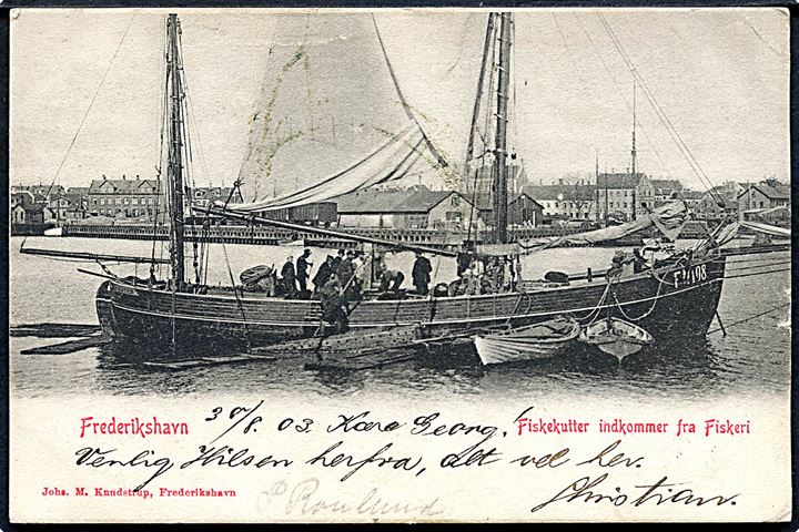 Frederikshavn, fiskekutter “FN 198” indkommer fra fiskeri. Knudstrup u/no.  Kvalitet 7
