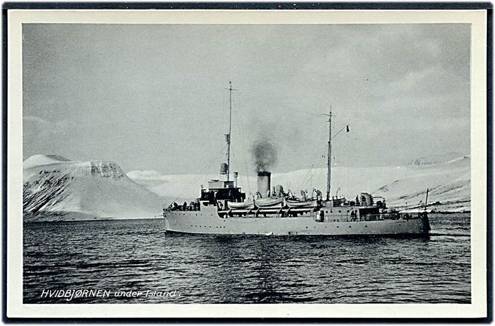 Dansk marine. V.T. & A. Serie I no. 82. “Hvidbjørnen”, inspektionsskib under Island. Kvalitet 9