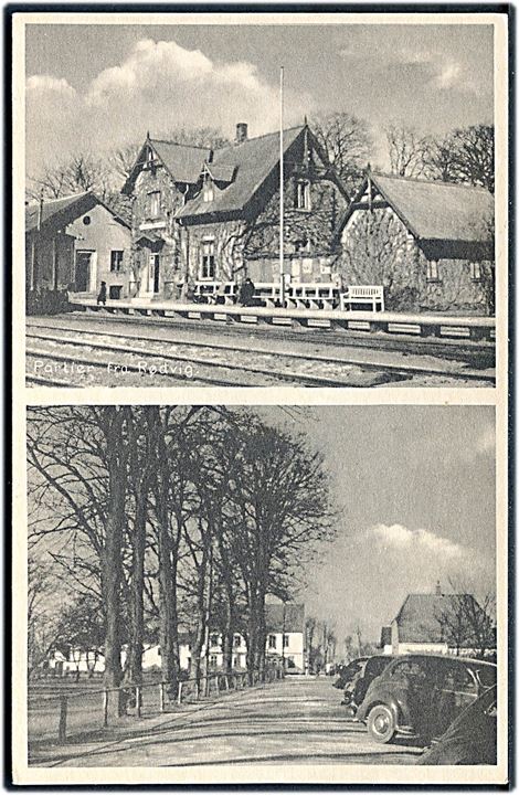 Rødvig, partier med bl.a. jernbanestation. P. Andersen no. 15396-97. Kvalitet 9