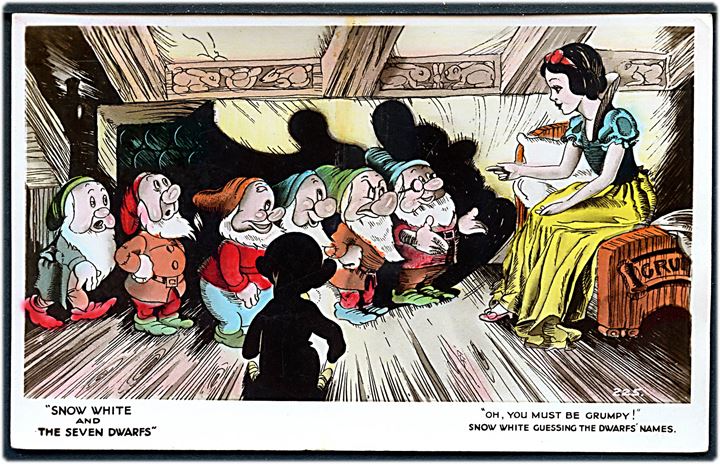 Disney, Walt: “Snow White and the Seven Dwarfs”. Valentine’s no. 225. Anvendt i Sverige 1938. Kvalitet 7