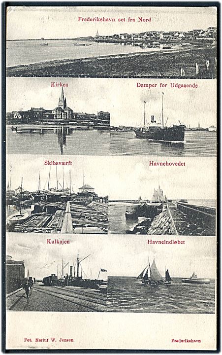 Frederikshavn, partier fra havnen. H. W. Jensen u/no. Kvalitet 9