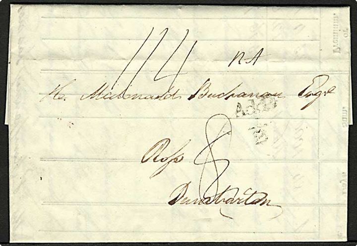 1827. Foldebrev fra Bank of Scotland dateret d. 24.9.1824 til Dumbarton.