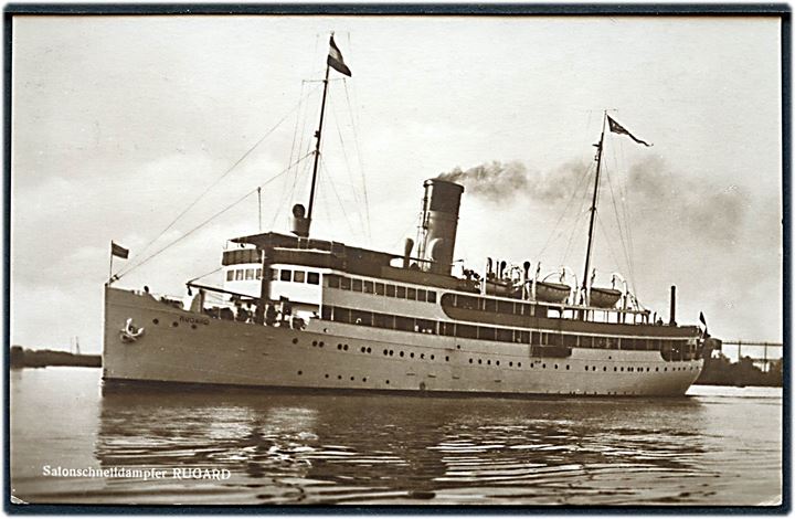 Tyskland. “Rugard”, Salonschnelldampfer. Stemplet “Auf hoher See d. 3.7.1927”. Kvalitet 8