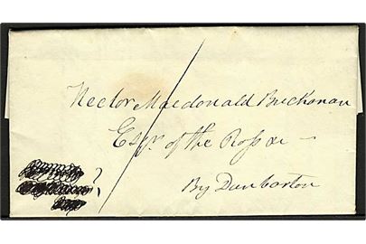 1824. Foldebrev fra London d. 7.9.1824 til Dumbarton. 