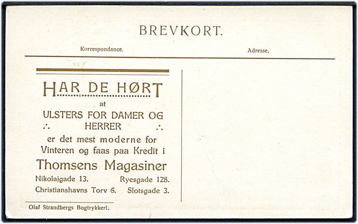 Zeppelin. “Hansa”s ankomst til København. Reklamekort for Thomsens Magasiner. O. Strandberg u/no.