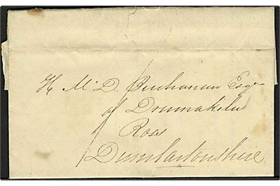 1825. Foldebrev dateret d. 6.11.1825 til Dumbarton.