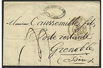 1836. Portobrev fra Lyon d. 21.2.1836 til Grenoble.