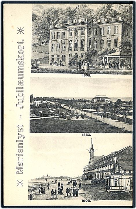 Helsingør, Marienlyst jubilæumskort 1858-1908. J. Møller no. 133021. Kvalitet 8