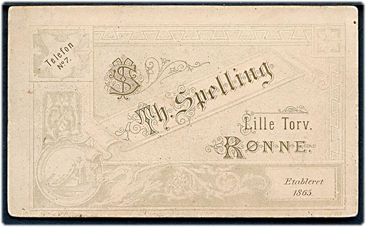 Rønne, Dampskibsekspeditionen. Lille foto fra Fotograf Th. Spelling (1837-1899), Lille Torv, Rønne. Kvalitet 7