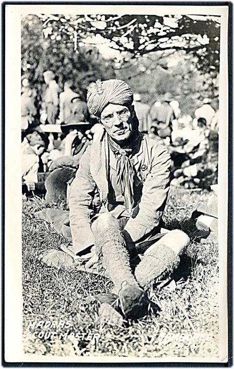 2. Verdens Jamboree Ermelunden 1924. Madras Scoutmaster. Fotokort u/no. Kvalitet 8