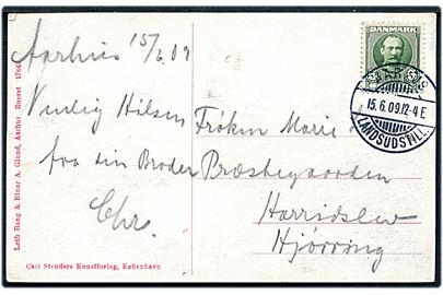 5 øre Fr. VIII på brevkort annulleret med særstempel Aarhus Landsudstill. d. 15.6.1909 til Hjørring.