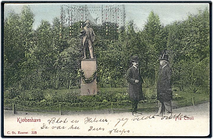 København, Tivoli med stifter Georg Carstensens statue. Stenders no. 325.
