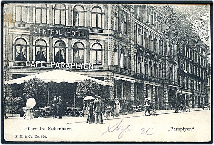 København, Central Hotellet med Cafe Paraplyen, Rådhuspladsen 16. F.M. & Co. no. 370. 
