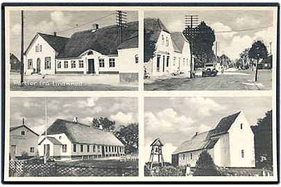 Lindknud, kirken, kroen mm. P. Andersen no. 10463-66-67-68.