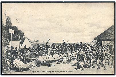3-års krigen. Episode fra Slaget ved Fredericia den 6. Juli 1849 (Slaget ved Heise Kro). Banegaards Kiosken no. 3338.