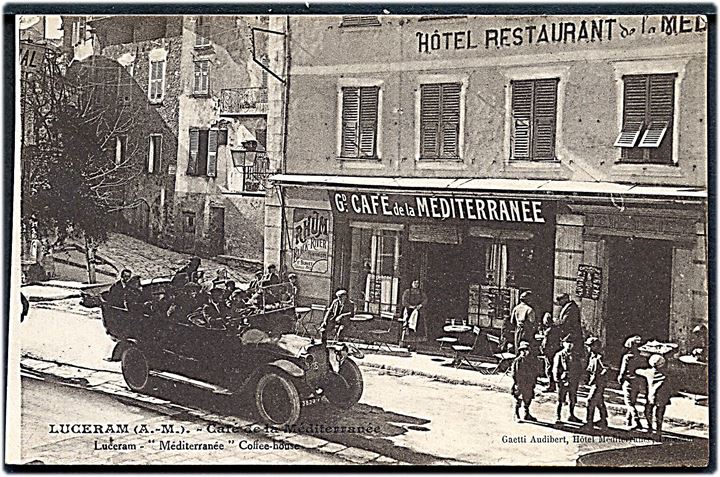 Frankrig, Luceram. Cafe de la Méditeuranée. Giletta no. 290.