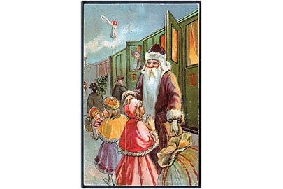 Julemand venter på toget. No. 7139.