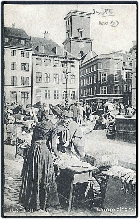 Købh., Gammeltorv med marked. Stenders no. 1261.
