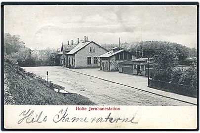 Holte, jernbanestation. H. Schou u/no.