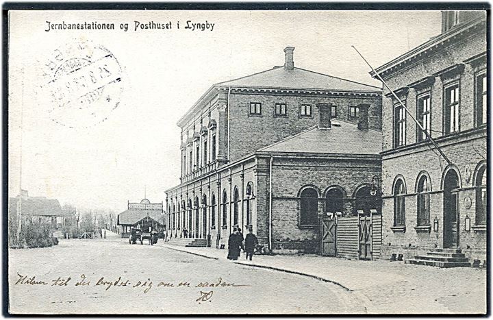 Lyngby, Jernbanestation og posthus. M. Schou u/no.