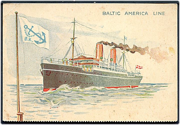 Polonia, S/S, Baltic America Line - ØK datterselskab. Indsat på ruten Danzig-Halifax-New York. Reklamekort u/no.