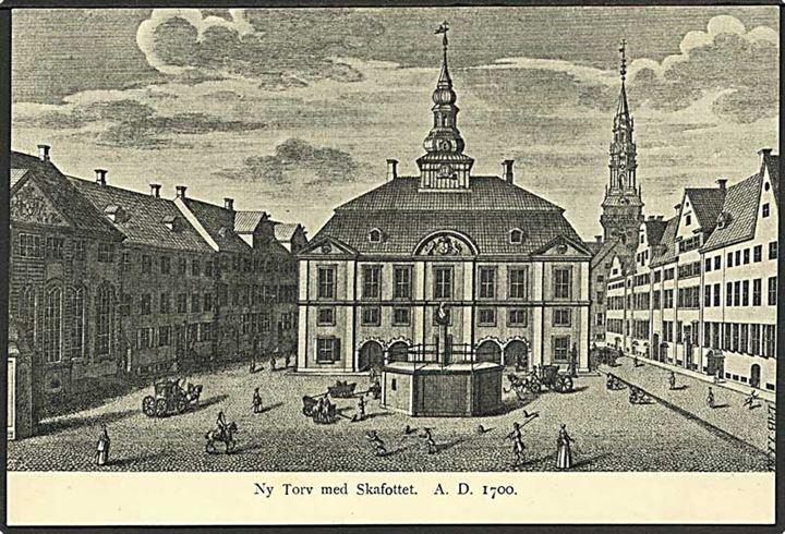 Nytorv med skafottet anno 1700, København. A.B. u/no.