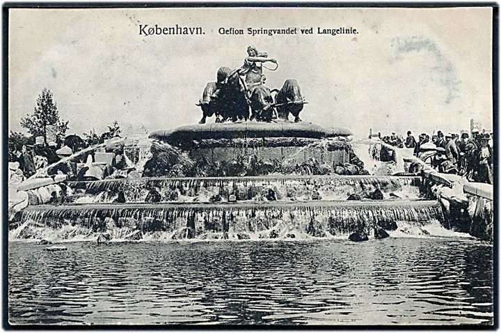 København, Gefion springvandet ved Langelinie. Fritz Benzen type IV no. 168.