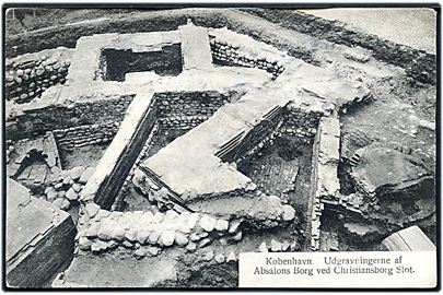 København. Udgravningerne af Absalons borg ved Christiansborg Slot. Fritz Benzen type III no. 62.