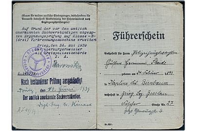 Führerschein med foto udstedt i Brieg d. 20.10.1928.