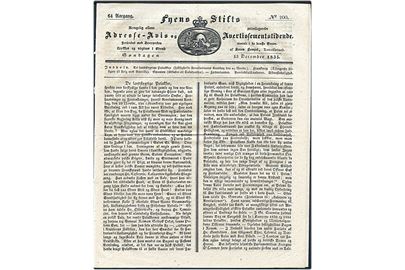 Fyens Stifts Adresse-Avis og Avertissementstidende no. 200 d. 13.12.1835.