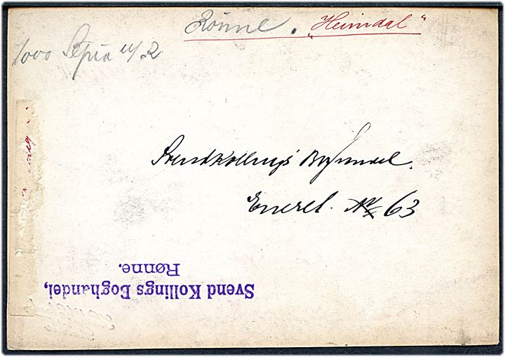 Heimdal, S/S, Dampskibsselskabet Bornholm af 1866 ankommer til Rønne. Fotograf Karl Kofoed. Forlæg til postkort udgivet af Svend Kollings Boghandel no. 63. 11x16 cm.