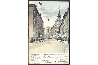 København. Købmagergade med Runde Taarn. B. & W.'s forlag no. 1120. 
