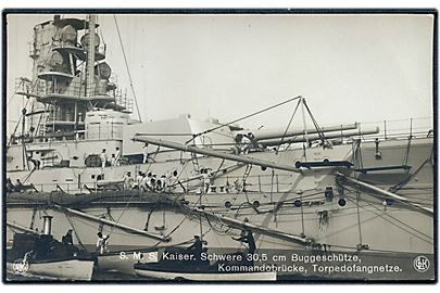 SMS Kaiser med 30,50 cm. kanoner. Merkur no. 104.
