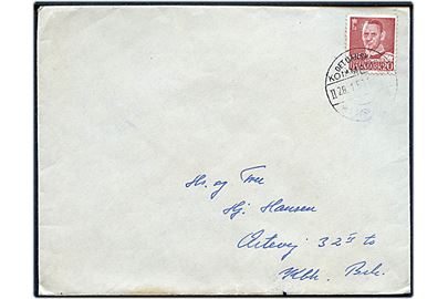 20 øre Fr. IX på brev annulleret Det danske Kommando II - II * i Tyskland * d. 28.1.1950 til København. Fra soldat ved 19 Bat. 2. Komp. stationeret i Itzehoe.