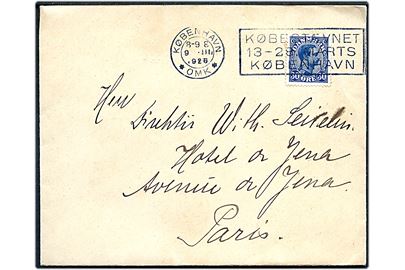 30 øre Chr. X single på brev fra København d. 8.3.1926 til Paris, Frankrig.