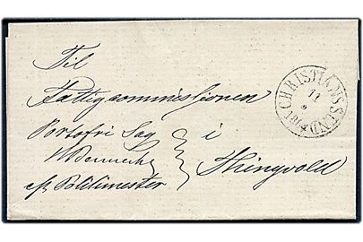1864. Portofri sag fra Politimesteren stemplet Christiansund d. 11.x.1864 til Fattigcommissionen i Thingvold.