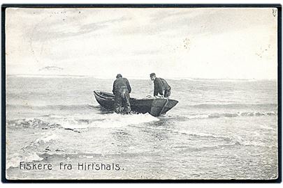 Hirtshals. Fiskere med båd. Stenders no. 2426.