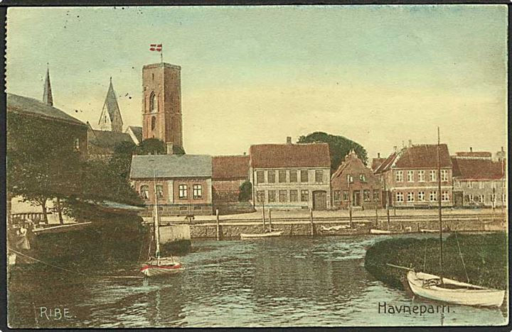 Havneparti fra Ribe. H. Bentzon no. 1853.