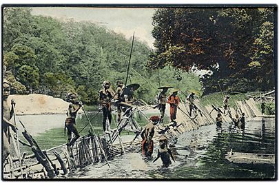Singapore. Indfødte drenge bader i flod. G. R. Lambert & Co. u/no.