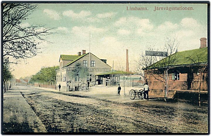 Limhamn. Jernbanestation. N. Lj. Sthlm no. Cr. 3952C.