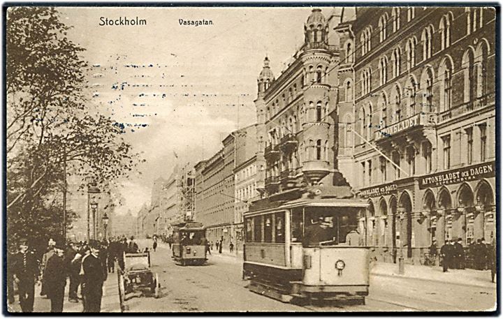 Stockholm. Vasagatan med sporvogn. Knackstedt & Näther u/no.