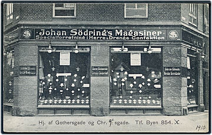 Gothersgade og Chr. IX’s Gade. Johan Södring’s Magasiner. F.C.M. no. 518. Kvalitet 7