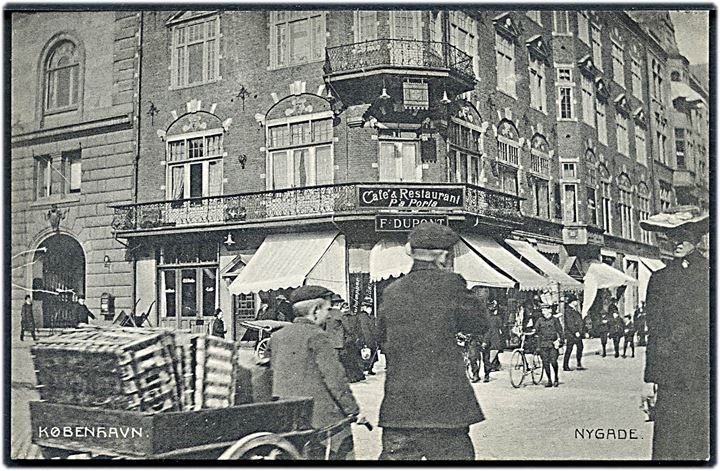 Nygade, F. Dupont Cafe & Restaurant “P’a Porta”. A. Vincent no. 617. Kvalitet 9