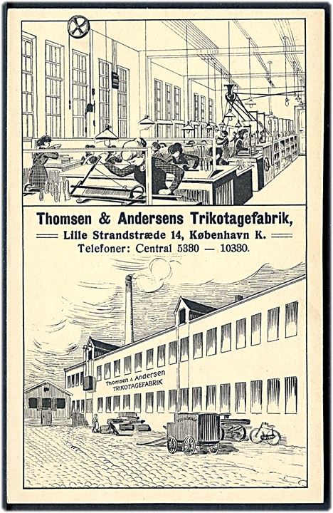 Lille Strandstræde 14. Thomsen & Andersen’s Trikotagefabrik. u/no. Kvalitet 9